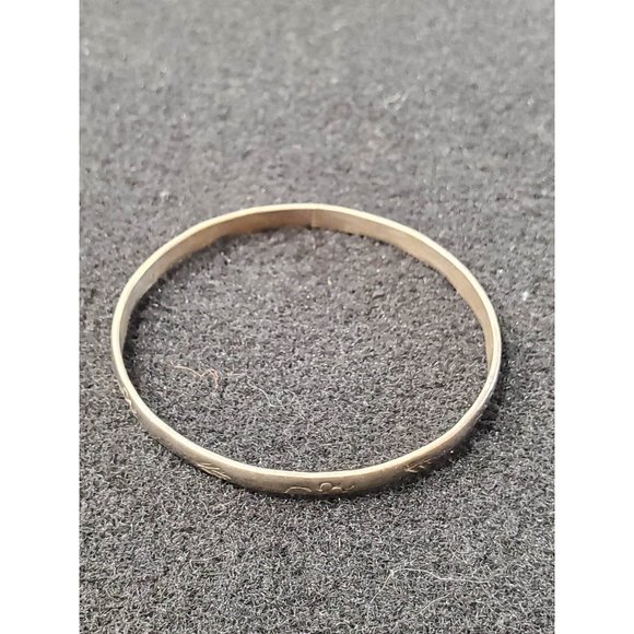 vintage silver bangle bracelet , handmade in Mexico - Eternity Setting E… - Picture 1 of 9